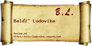Baló Ludovika névjegykártya